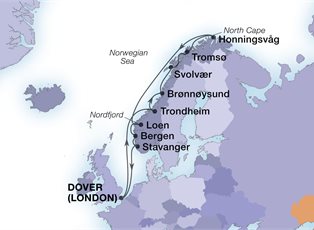 Seabourn Sojourn, 14 Night North Cape & Norwegian Fjords ex Dover, England Return