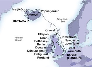 Seabourn Sojourn, 21 Night North Iceland & Jewels Of The British Isles ex Reykjavik, Iceland to Dover, England