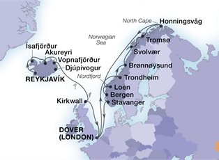 Seabourn Sojourn, 21 Night North Iceland & Norwegian Fjords ex Reykjavik, Iceland to Dover, England