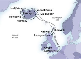 Seabourn Sojourn, 14 Night Icelandic Intrigue ex Dover, England Return