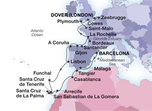 Seabourn Sojourn, 28 Night Canary Islands & English Channel Gems ex Barcelona, Spain to Dover, England