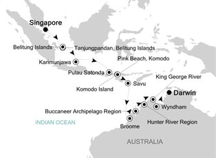 Silver Cloud , 16 Nights Australia & New Zealand ex Singapore to Darwin