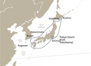 Queen Elizabeth, 10 Nights Japan Circumnavigation ex Tokyo (tours from Yokohama), Japan Return