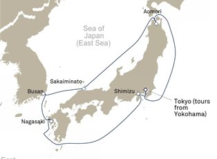 Queen Elizabeth, 9 Nights Japan Circumnavigation ex Tokyo (tours from Yokohama), Japan Return