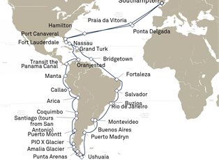 Queen Victoria, 78 Nights South America Discovery ex Southampton, England, UK Return