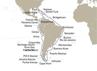 Queen Victoria, 52 Nights South America Discovery From Fort Lauderdale ex Fort Lauderdale, FL, USA Return