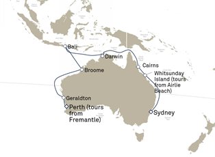 Queen Elizabeth, 18 Nights Sydney To Fremantle ex Sydney, NSW, Australia to Perth (tours from Fremantle), WA, Australia