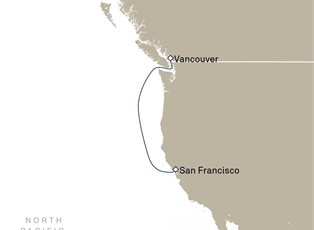 Queen Elizabeth, 3 Nights Pacific Coastal ex Vancouver, BC, Canada to San Francisco, CA, USA