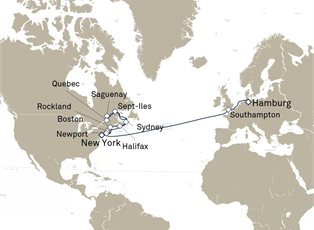 Queen Mary 2, 23 Nights Transatlantic Crossing ex New York, NY, USA to Hamburg, Germany
