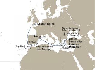 Queen Victoria, 21 Nights Mediterranean And Greek Isles ex Barcelona, Spain to Southampton, England, UK