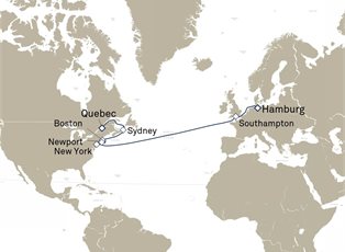 Queen Mary 2, 16 Nights Transatlantic Crossing ex Quebec, QC, Canada to Hamburg, Germany