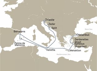 Queen Victoria, 14 Nights Mediterranean And Greek Isles ex Trieste, Italy to Istanbul, Turkey