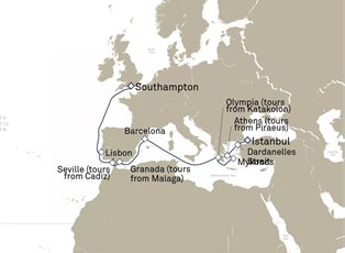 Queen Victoria, 14 Nights Mediterranean And Greek Isles ex Istanbul, Turkey to Southampton, England, UK