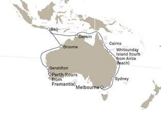 Queen Elizabeth, 20 Nights Melbourne To Fremantle ex Melbourne, VIC, Australia to Perth (tours from Fremantle), WA, Australia