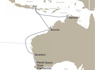 Queen Elizabeth, 10 Nights Darwin To Fremantle ex Darwin, NT, Australia to Perth (tours from Fremantle), WA, Australia
