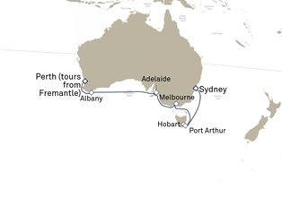 Queen Elizabeth, 12 Nights Fremantle To Sydney ex Perth (tours from Fremantle), WA, Australia to Sydney, NSW, Australia