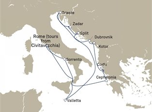 Queen Victoria, 14 Nights Italy And The Adriatic ex Rome, Italy Return