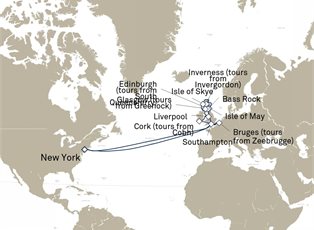 Queen Mary 2, 30 Nights British Isles ex New York, NY, USA Return