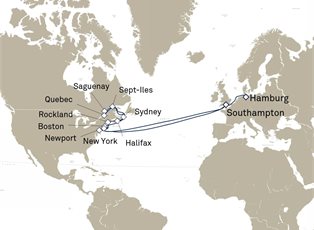 Queen Mary 2, 30 Nights Transatlantic Crossing ex Southampton, England, UK to Hamburg, Germany
