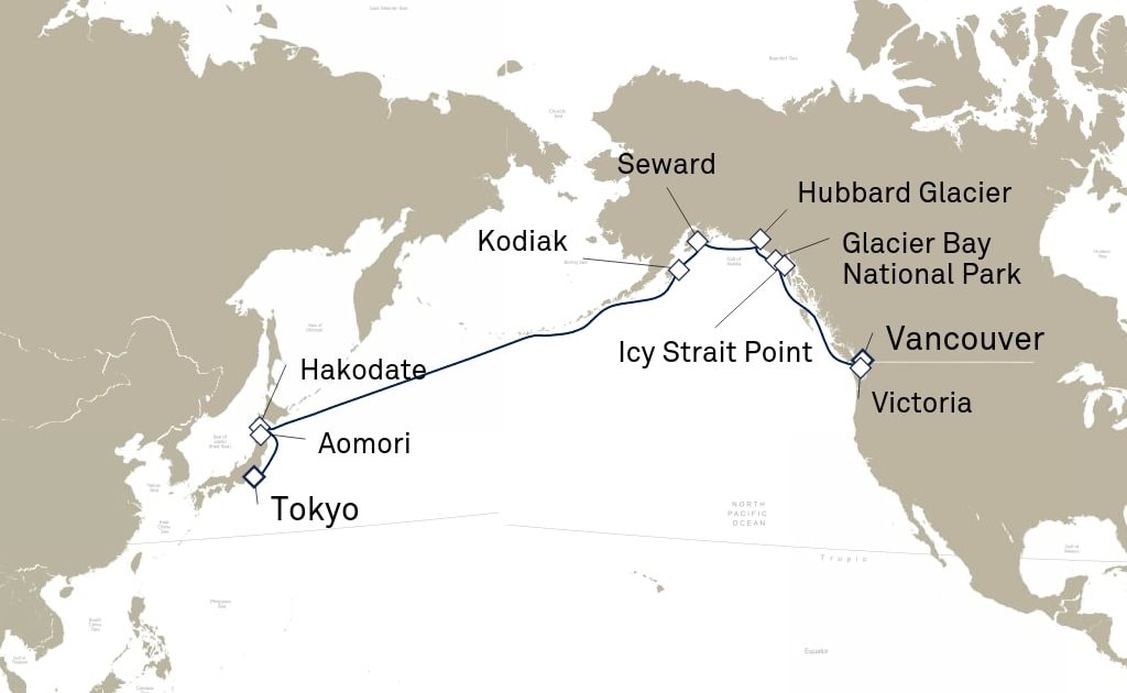 Queen Elizabeth, 19 Nights Japan And Alaska ex Tokyo, Japan to