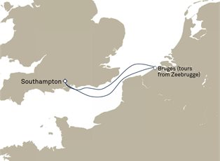 Queen Mary 2, 4 Nights Bruges Short Break ex Southampton, England, UK Return