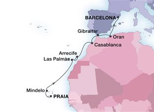 Seabourn Sojourn, 9 Night Morocco & The Straight Of Gibraltar ex Gran Canaria (Las Palmas), Canary Islands to Barcelona, Spain