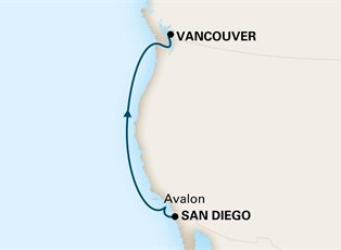 Nieuw Amsterdam, 4 Night Pacific Coastal Cruise ex San Diego, California, USA to Vancouver, BC. Canada