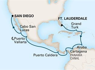 Nieuw Amsterdam, 17 Night Panama Canal ex Ft Lauderdale (Pt Everglades), USA to San Diego, California, USA