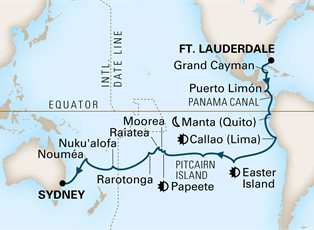 Zuiderdam, 37 Night Grand World Voyage ex Ft Lauderdale (Pt Everglades), USA to Sydney, NSW, Australia