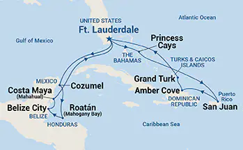 Enchanted Princess, 14 Night Caribbean East/West Adventurer ex Ft Lauderdale (Pt Everglades), USA Return