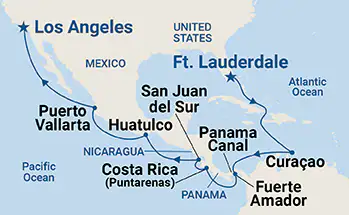 Coral Princess, 16 Night Panama Canal - Ocean to Ocean ex Ft Lauderdale (Pt Everglades), USA  to Los Angeles, California
