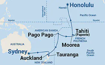 Royal Princess, 20 Night Hawaii, Tahiti & South Pacific Crossing ex Sydney, NSW, Australia  to Honolulu, Hawaii
