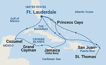 Sky Princess, 14 Night Caribbean East/West Adventurer ex Ft Lauderdale (Pt Everglades), USA Return