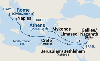 Island Princess, 10 Night Mediterranean & Israel ex Athens (Piraeus) Greece  to Rome (Civitavecchia), Italy