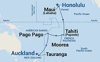 Royal Princess, 17 Night Hawaii, Tahiti & South Pacific Crossing ex Honolulu, Hawaii  to Auckland, New Zealand