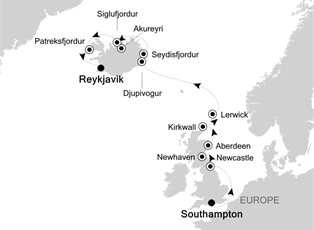 Silver Spirit, 13 Nights Northern Europe & British Isles ex Southampton to Reykjavik