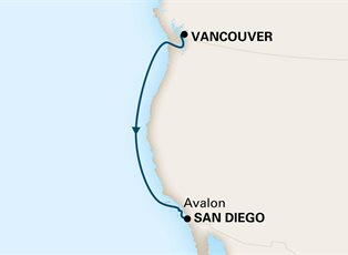 Koningsdam, 4 Night Pacific Coastal Cruise ex Vancouver, BC. Canada to San Diego, California, USA
