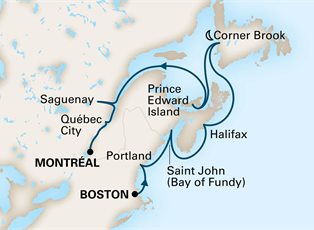 Volendam, 11 Night Newfoundland & New England Discovery ex Boston, Massachusetts to Montreal, Quebec, Canada