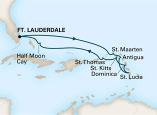 Zuiderdam, 11 Night Eastern Caribbean Wayfarer ex Ft Lauderdale (Pt Everglades), USA Return