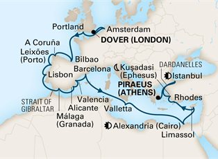 Nieuw Statendam, 28 Night Iberia & Eastern Mediterranean: Egypt & Istanbul ex Dover, England to Athens (Piraeus) Greece