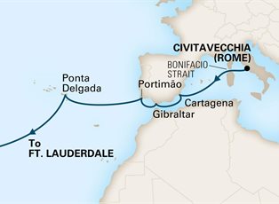 Nieuw Statendam, 14 Night Cultural Crossing With Andalusia And Azores ex Rome (Civitavecchia), Italy to Ft Lauderdale (Pt Everglades), USA