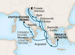 Nieuw Statendam, 14 Night Adriatic Antiquities: Strait Of Messina & Stromboli ex Athens (Piraeus) Greece to Rome (Civitavecchia), Italy