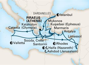 Nieuw Statendam, 28 Night Malta, Sicily & Eastern Mediterranean: Asia Minor ex Athens (Piraeus) Greece Return