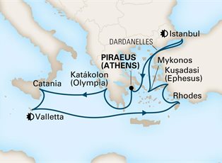 Nieuw Statendam, 14 Night Malta, Sicily & Aegean Jewels: Istanbul Overnight ex Athens (Piraeus) Greece Return