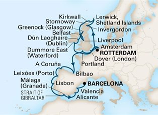 Nieuw Statendam, 27 Night British Isles & Iberiann Peninsula: Waterford ex Rotterdam, Holland to Barcelona, Spain