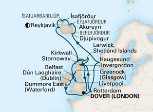 Nieuw Statendam, 28 Night Viking Trails & British Isles: Reykjavik & Waterford ex Dover, England Return