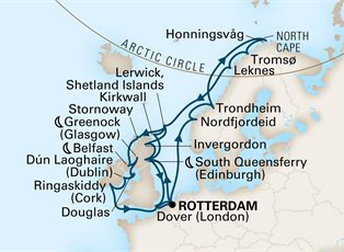 Nieuw Statendam, 28 Night British Isles & Arctic Circle: Belfast & Edinburgh ex Rotterdam, Holland Return