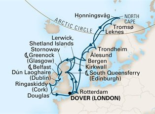 Nieuw Statendam, 28 Night Arctic Circle & British Isles: Edinburgh & Belfast ex Dover, England Return