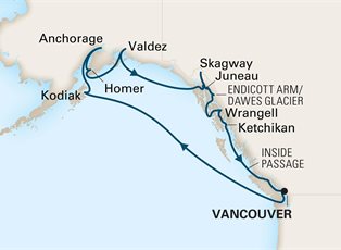 Nieuw Amsterdam, 14 Night Great Alaska Explorer ex Vancouver, BC. Canada Return