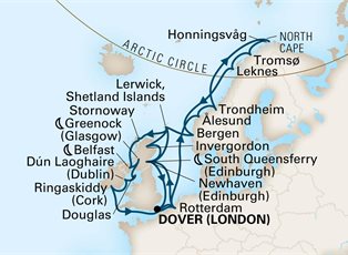 Nieuw Statendam, 28 Night British Isles & Arctic  Circle: Belfast & Edinburgh ex Dover, England Return